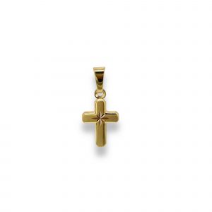 Artikelnummer 15469 Gold Kreuz Anhänger Taufschmuck Taufkette Taufanhänger Taufgeschenk. Geschenke zur Erstkommunion und Firmung. Goldkreuz für Goldketten.