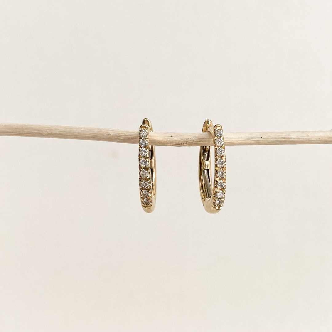 Gold und Weißgold Klassische Creolen Design Creolen Diamant Creolen Juwelier Brandstetter Wien