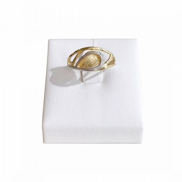 0,03ct. Diamant Ring 585 Gold bicolor. Weiß- und Gelbgoldring mit Diamantbesatz von Juwelier Brandstetter Wien