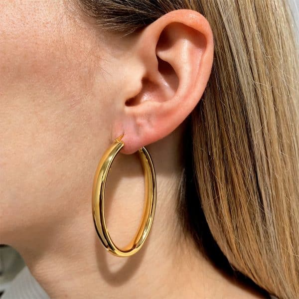 Gold und Weißgold Klassische Creolen Design Creolen Diamant Creolen Juwelier Brandstetter Wien