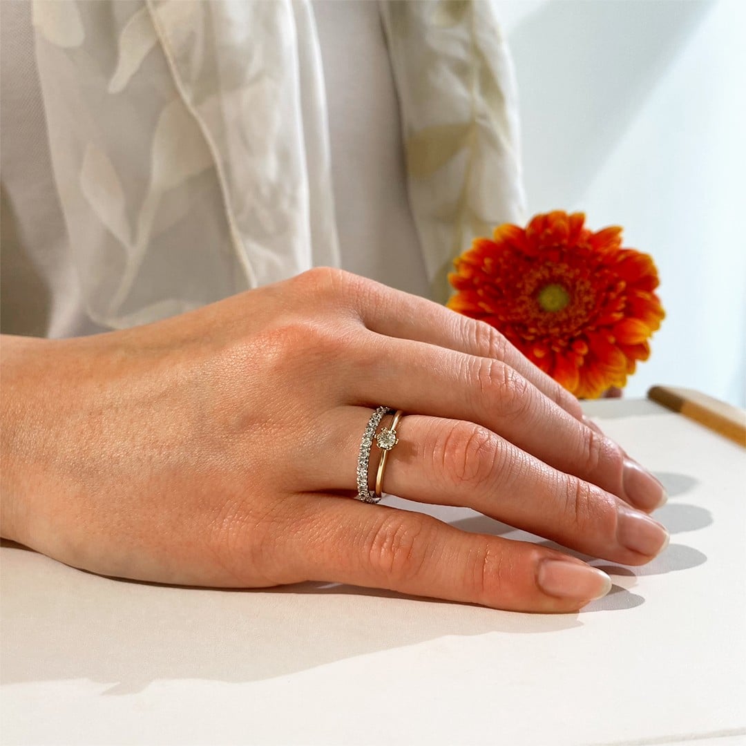 Gelbgold Solitaire Ring Verlobungsring Diamantring Juwelier Brandstetter Wien