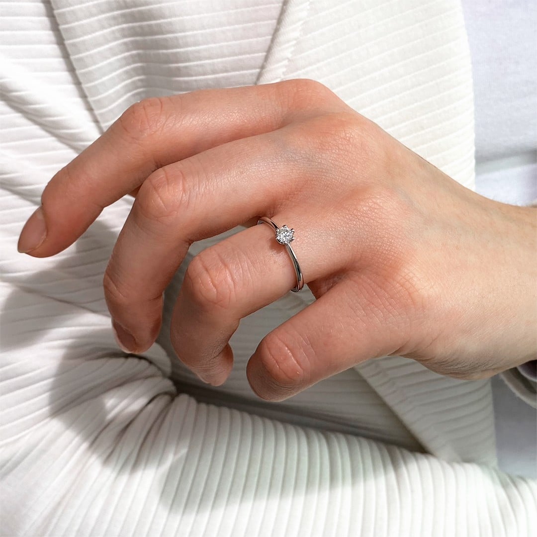 Weißgold Solitaire Ring Verlobungsring Diamantring Juwelier Brandstetter Wien