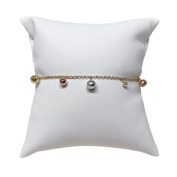 Produktbild Artikelnummer 15823. Goldarmband für Damen Gelbgold, Weißgold und Roségold Armband aus Gold mit Perlmutt. Armschmuck von Juwelier Brandstetter.
