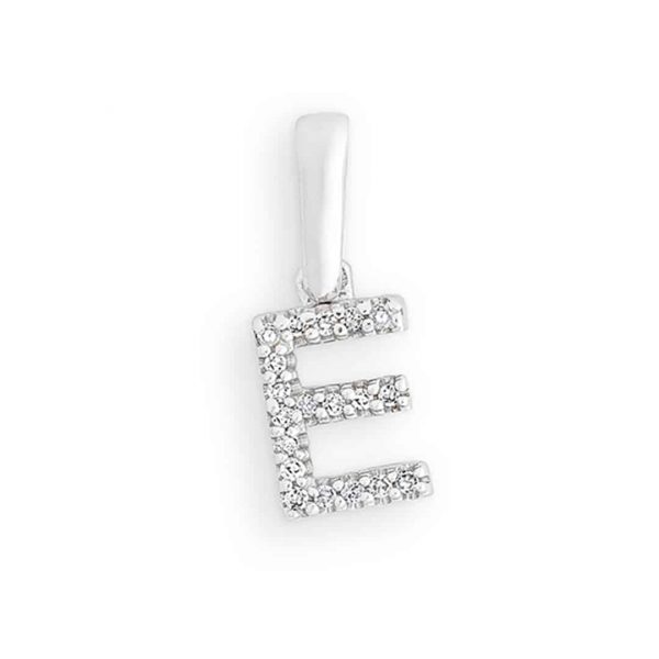 Buchstabe E Weißgold Anhänger