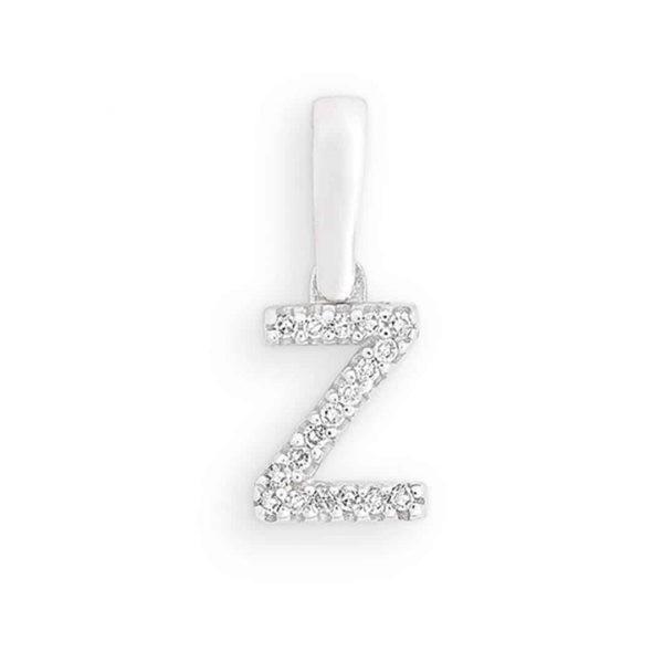 Buchstaben Anhänger mit Diamanten Buchstabe Z Weißgold Anhänger für eine Halskette