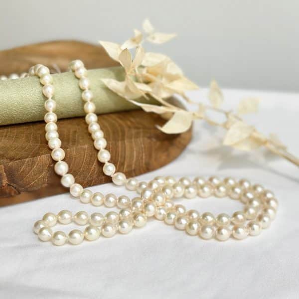 ON-06-B lange Perlenketten Akoya Perlen 90cm lange Perlenkette ohne Verschluss