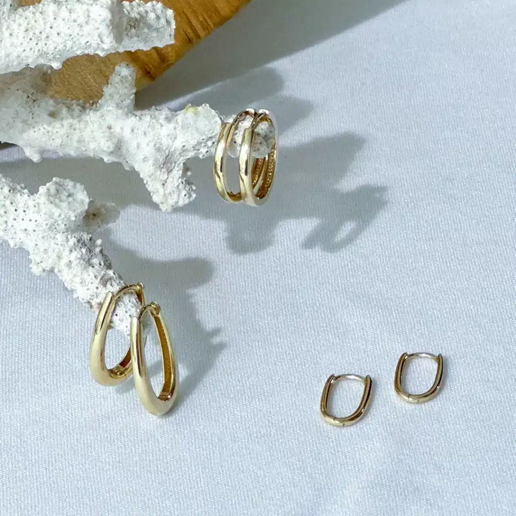 Gold und Weißgold Klassische Gold Creolen klein rund eckig oval Juwelier Brandstetter Wien