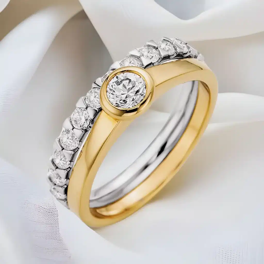 Verlobungsringe Memoire Ringe als Beisteckringe für Solitär Ringe von Juwelier Brandstetter in Wien