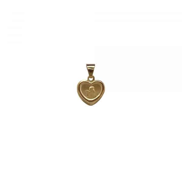 Taufschmuck, Taufgeschenke, Goldanhänger, Schutzengel aus Gold in Herzform für eine zarte Goldkette Juwelier Brandstetter