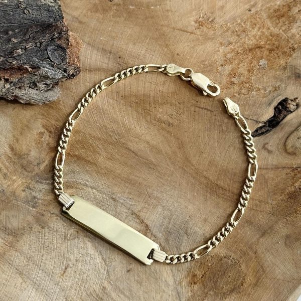 Goldarmband für Herren, Schildarmband, Goldarmband zum Gravieren für Herren, Herrenschmuck, Goldschmuck für Herren