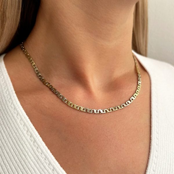 45cm Goldkette für Damen 585 Gold bicolor