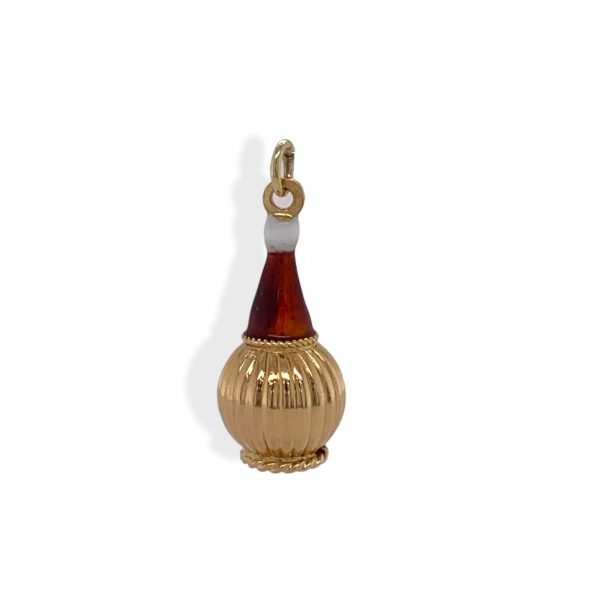 Weinflasche Anhänger 585 Gelbgold
