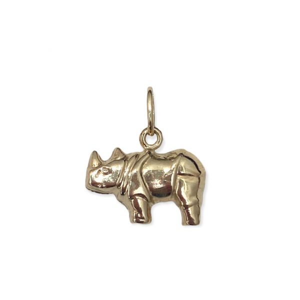 Nashorn Anhänger 585 Gelbgold