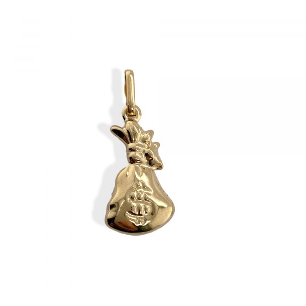 Geldsack Anhänger 585 Gelbgold