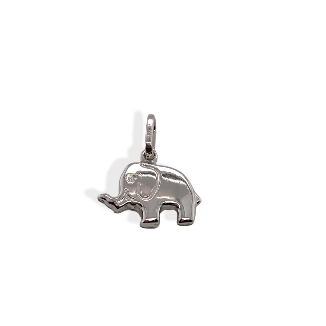 Elefant Anhänger 585 Weißgold