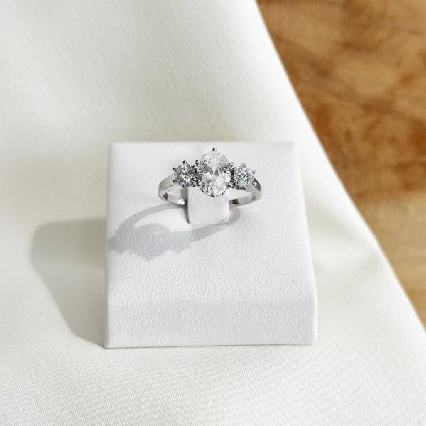 Zirkonia Ring 585 Weißgold