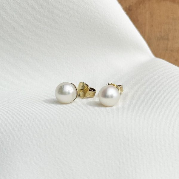 Perlenohrringe 6,5mm 585 Gelbgold 11652-A