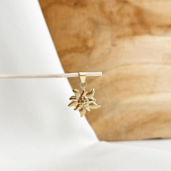 Edelweiß Anhänger 585 Gelbgold