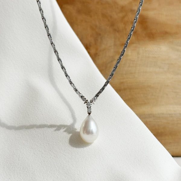 Perlen Collier 585 Weißgold