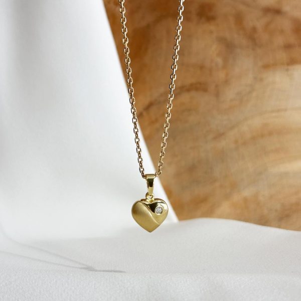 Zirkonia Herz Anhänger 585 Gelbgold