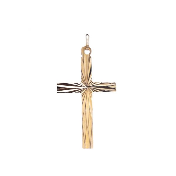 Kreuz Anhänger 585 Gelbgold