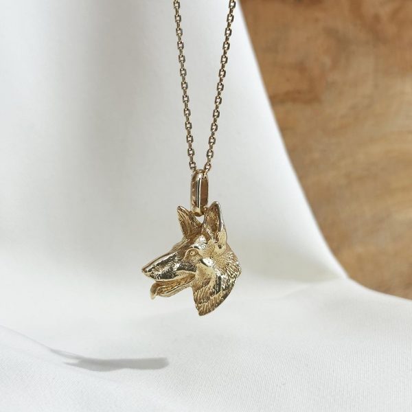 Schäferhund Anhänger 585 Gelbgold