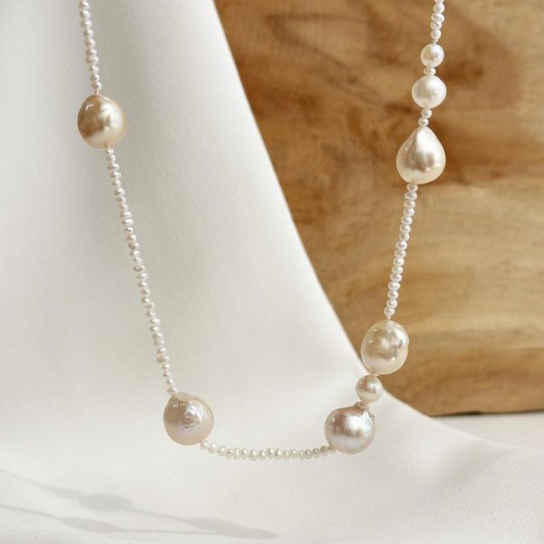 60cm Perlenkette 925 Silber Springring