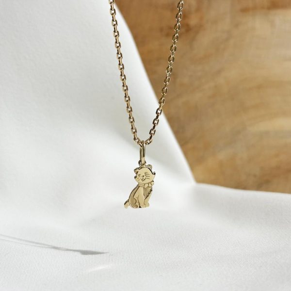 Katze Anhänger 585 Gelbgold