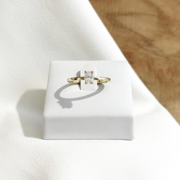 0,35ct. Ovaler Diamantring 750 Gelbgold