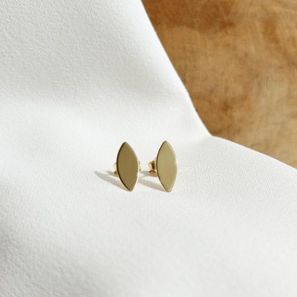 Navette-Ohrstecker 585 Gelbgold