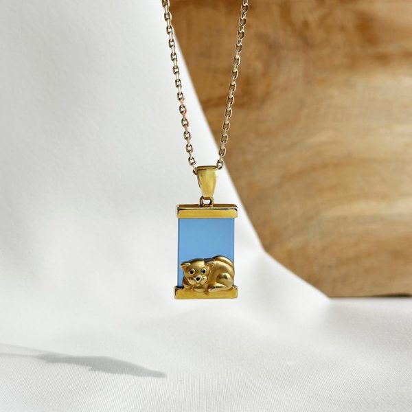 Katze Goldanhänger 585 Gelbgold