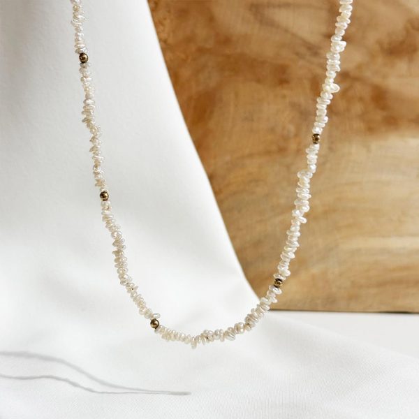 80cm Perlenkette lang SWZP 585 Gelbgold