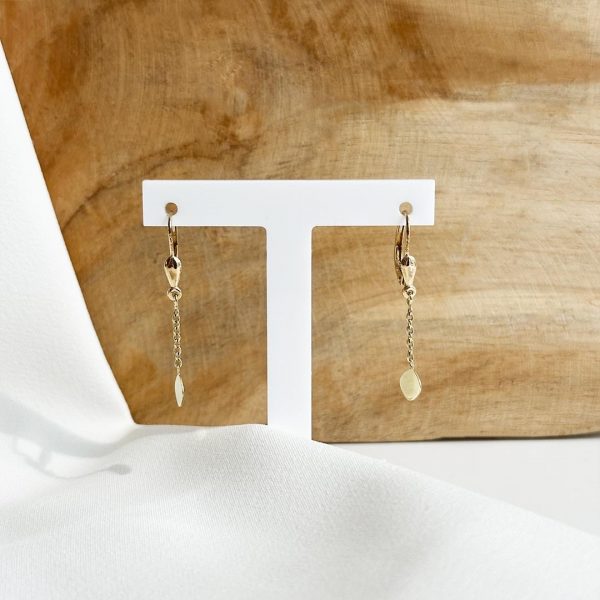 Ohrgehänge mit Plättchen 585 Gelbgold