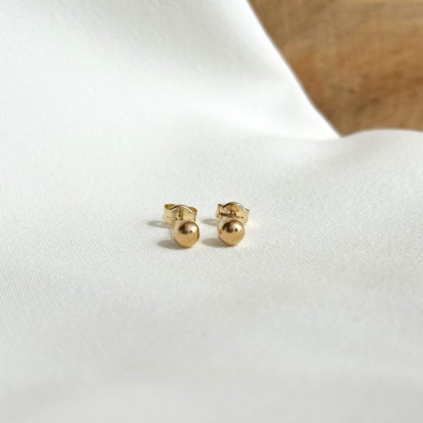 Kugel Ohrstecker 585 Gelbgold