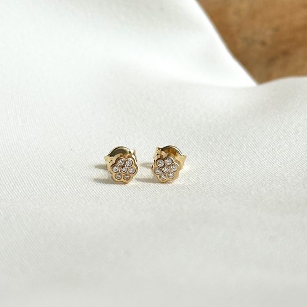 Blümchen Ohrstecker 585 Gelbgold