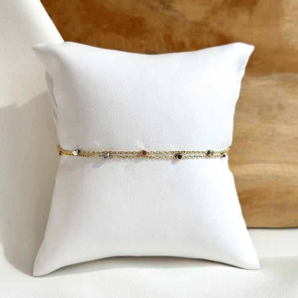 2-reihiges Armband 585 Gelb- und Weißgold