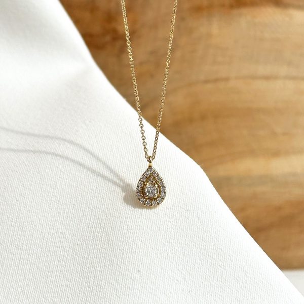 0,12ct. Diamantcollier 585 Gelbgold