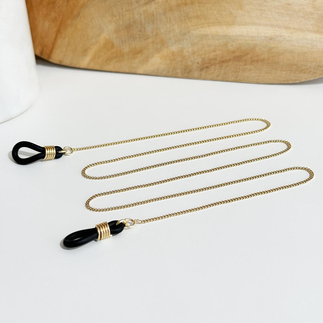 Brillenkette aus Gold mit Panzerkette